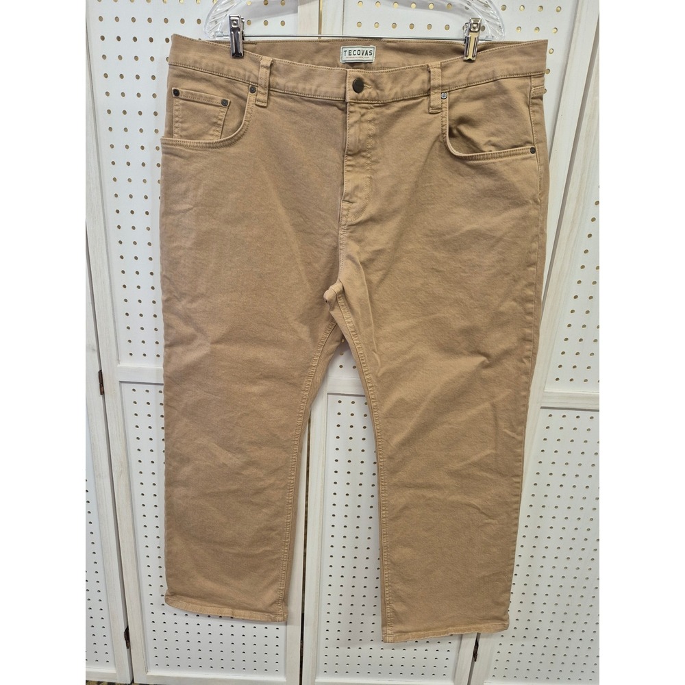 Tecovas Men's 5 Pocket Denim Pant Tan Khaki Straight Leg Size 40x30